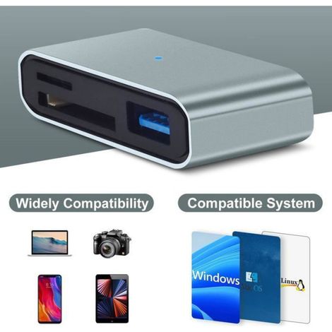 Lecteur De Carte Sd Usb C, Lecteur De Carte Mémoire Sd, Adaptateur De Lecteur Carte Sd/Tf, Usb C Vers Usb 3.0, (1/5)