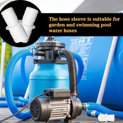 4 Sets Poolschlauchverbinder Schlauchverbinder mit Klemmen Durchmesser 32 mm bis 38 mm mit 8 Schlauchklemmen Poolschlauchadapter Schlauchadapter Weiß (1/4)