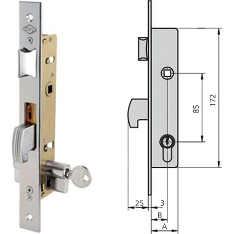 Cerradura de embutir acero inoxidable CVL 1990 3232