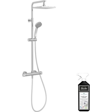 Colonne de douche thermostatique JACOB DELAFON Colette Chrome + nettoyant Briochin (1/5)