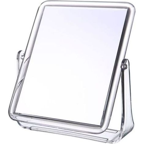 360 Degree Rotating Double-Sided Makeup Mirror Foldable Desktop Tabletop Vanity Mirror Orange (1/4)