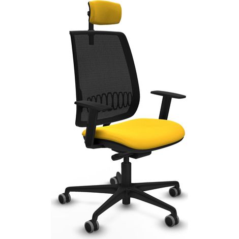 Chaise de bureau piqueras y crespo Alares noir accoudoirs appui tête (1/2)