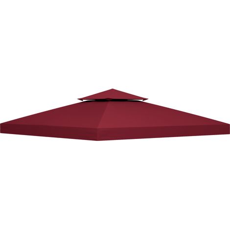 Toile de rechange 3x3 m rouge vineux pour tonnelle de jardin, auvent de remplacement pour pavillon de tente extérieur (1/5)