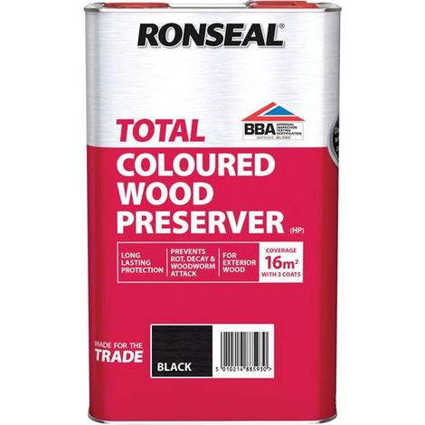 Ronseal 38593 Trade Total Wood Preserver Black 5 litre RSLTTWPBL5L