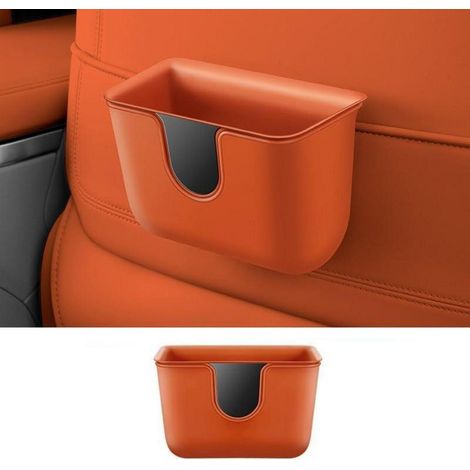 Poubelle de voiture étanche et anti-fuite, design superposé, orange (1/5)
