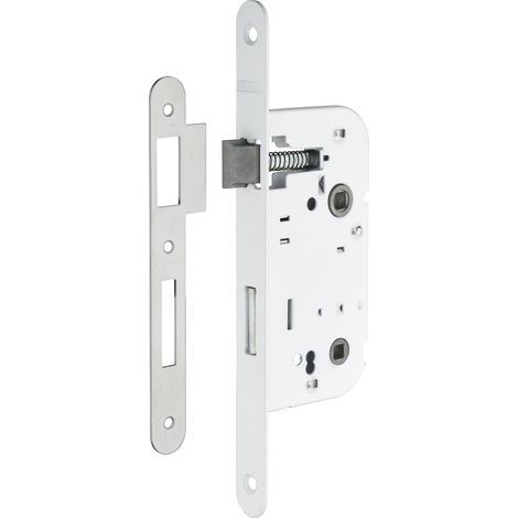 - Cerradura de embutir - Cerradura de privacidad - Distancia al borde de 50 mm - Extremos redondeados para puertas de baño y aseo - Acero inoxidable (1/5)