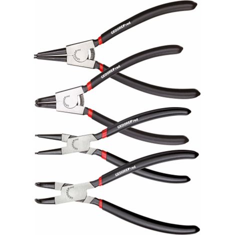 Gedore RED Juego de alicates para anillos de seguridad rojo 4 piezas