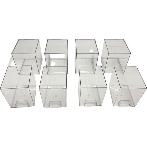 Tiroirs Rangement Empilables Clair Sous Évier – Organisateurs avec Pads Silicone Antidérapant Poignées Salle de Bain Maison Bureau (1/5)