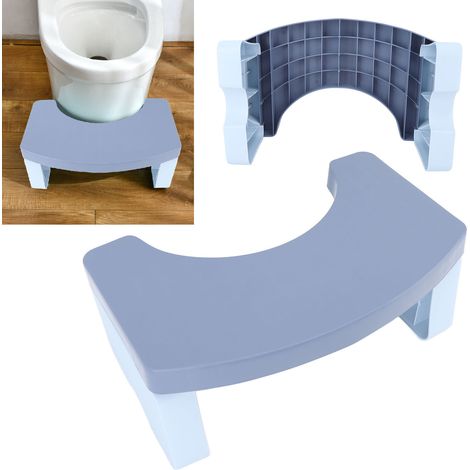 Tabouret de toilette domestique, tabouret de salle de bain, repose-pieds pour adulte, tabouret de toilette épais, repose-pieds, tabouret de toilette, bleu (1/5)