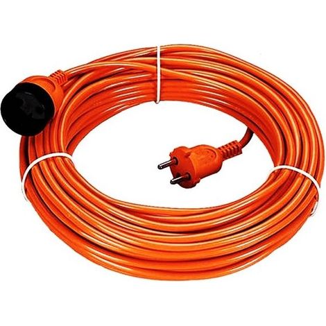 Fanton 92833 Prolunga Lineare Garden 20m 2x1,5 mm² Spina e Presa Tedesca 16A H05VV-F colore Arancione