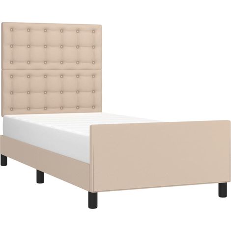 Estructura cama sin colchón cuero sintético capuchino 90x200 cm vidaXL (1/4)