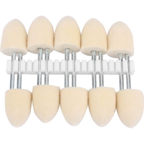 Embout de polissage en laine conique, tige 3 mm, diamètre 16 mm, lot de 10 pièces (1/5)
