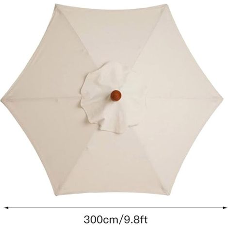 Parasol de remplacement pour terrasse de 3 m, 6 baleines, pour extérieur, table, marché, jardin, plage (1/3)