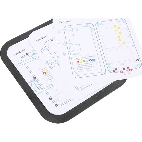 Tapis magnétique de réparation de téléphones portables 12 en 1 avec mémoire de position des vis pour iOS 6/6S/6P/6SP/7/7P/8/8P/X/XR/XS/Xs Max