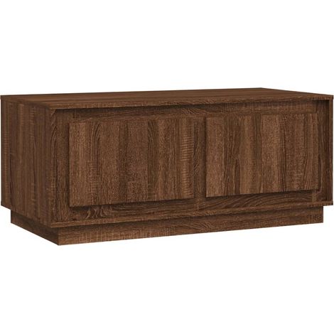 Mesa de centro con compartimento con puerta diseño rústico 102 x 50 x 44 cm madera de ingeniería marrón DEC038636