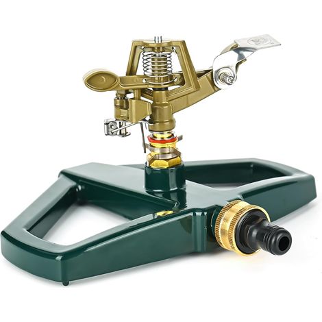 Garden Sprinklers Pulse Impact Sprinklers with Metal Base Lawn Sprinkler Circular Zinc Impulse Sprinkler for Yard and Grass Irrigation Lawn Sprinkler 360 Degree Lawn Sprinkler (1/5)
