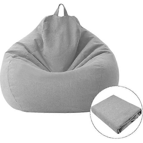 Pouf Lazy Sofa - Housse en tissu gris clair 80x90cm par Light Gray (1/5)
