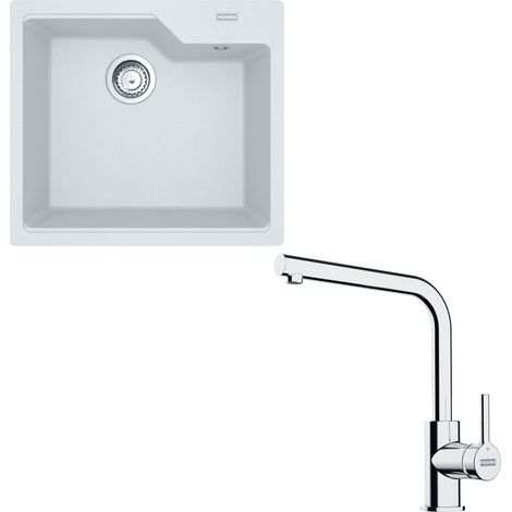 Pack cuve Urbis Fragranit Blanc Artic 560 x 500 x 230 mm avec mitigeur Lina L - Franke (1/5)