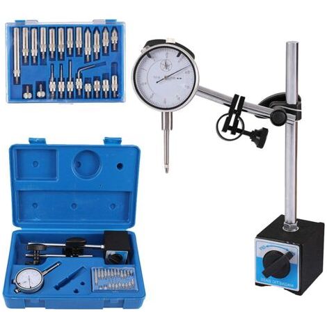 Support magnétique avec base magnétique pour comparateur à cadran, plage de mesure de 10 mm avec graduation de 0,01 mm 1 jeu (1/5)
