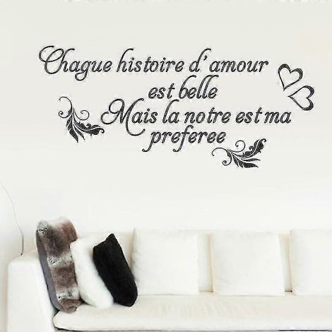 Stickers muraux français amovibles, citations et mots décoratifs (1/2)