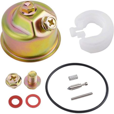 Kits de carburador para motores Honda, que incluyen depósito de combustible, válvula de aguja, flotador, junta del eje y eje principal, aptos para cortacéspedes y generadores. (1/4)