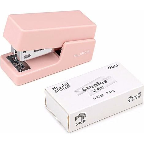 10pcs mini agrafeuse petite agrafeuse à main agrafeuse de bureau portable (rose) (1/5)