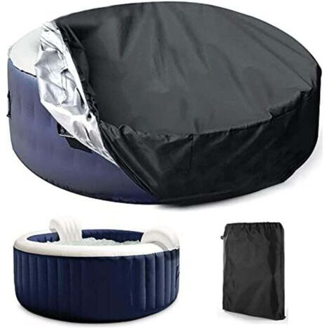 Bâche de protection pour spa rond 210 cm – Tissu Oxford 210D résistant aux UV et à l'eau – Cordon ajustable pour maintien sécurisé