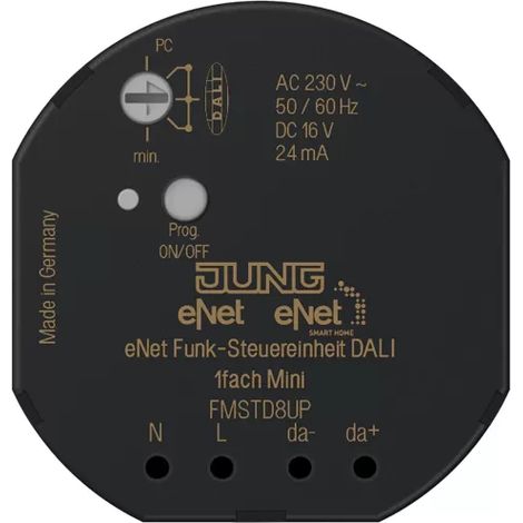 Jung eNet Funk-Steuereinheit DALI 1fach Mini FM STD 8 UP (1/2)
