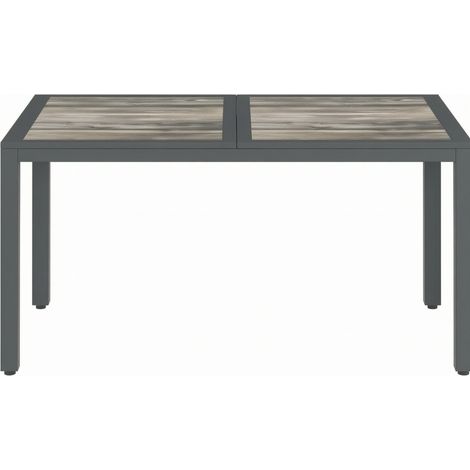 CHICFURN Mesa de comedor exterior 140x80 cm gris oscuro de acero galvanizado, para 4 a 6 personas (1/5)