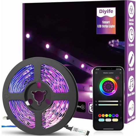 6M LED Strip [App Smart Control], Multicolor Flexible Bluetooth 5050 RGB LED Strip, Music/Voice Synchronization Color Changing DIY TV, Bedroom, Sofa (1/5)