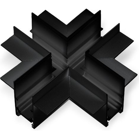 Giunto a X per binario magnetico da incasso 20mm - Nero