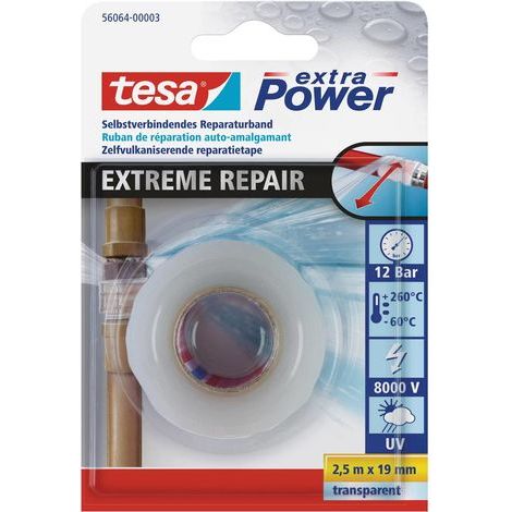 Ruban adhésif tesa Extra Power Extreme Repair transparent 19 mm