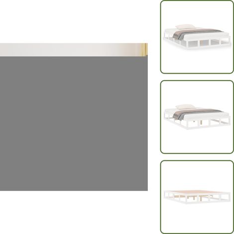 Massivholzbett Weiß 180x200 cm - Holzbett - Massivholzbette - Kiefernbett - Doppelbett - Boxspringbett (1/5)