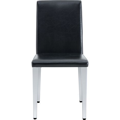 STILVORA Silla de oficina ergonómica con reposapiés y soporte lumbar de aire, cuero, negro (1/5)