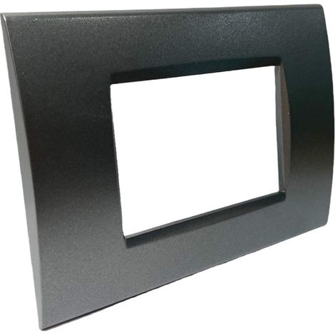 Placchetta per interruttore a 3 posti grigio scuro cassetta 503 compatibile con bticino living light supporto cover