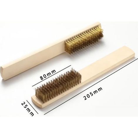6 Brosses Laiton 205 mm – Idéales contre rouille, sueur & saletés tenaces (1/5)
