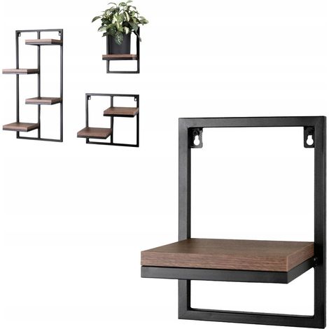 Supporto per fiori sospeso in metallo, nero, legno scuro, lente S 23x20x30 (1/5)