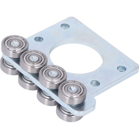 Ensemble de poulies carrées à 8 roues avec cadre en acier chromé, ensemble de poulies pour porte coulissante avec roulements en acier inoxydable haute capacité. (1/5)
