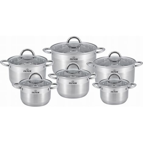 Set di pentole in acciaio Zilner ZL-8109 da 12 pezzi (1/5)