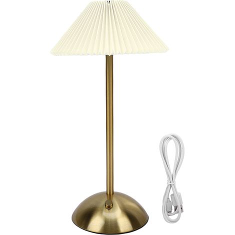 lampe de bureau-Lampadaire à plis avec contrôle tactile - 3 couleurs et gradation progressive - Rechargeable USB sans fil - Lampe LED retro pour chambre et salon (1 lampe) (1/5)