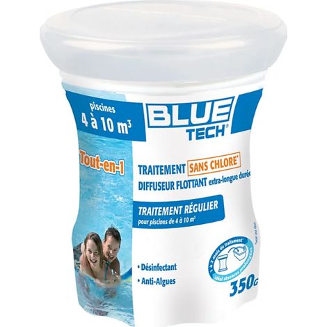 TRAITEMENT COMPLET SANS CHLORE DIFFUSEUR FLOTTANT 10M3 TP2 350GR EAU PISCINE Désinfection Anti algues Clarifiant (1/2)