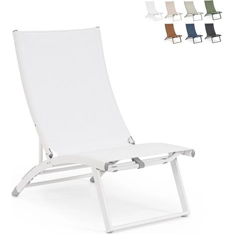 Bizzotto Lounge-Sessel Taylor weiß, Aluminium/Textilene, 53 x 166,5 x 90 cm, 4-fach verstellbar
