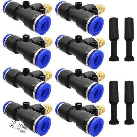 Buse Arrosage, 8 pièces buse de brumisation en laiton connectez 10 mm tube + 4 pièces blocage pour la désinfection, la réduction de la poussière, le refroidissement, l'humidification (1/5)
