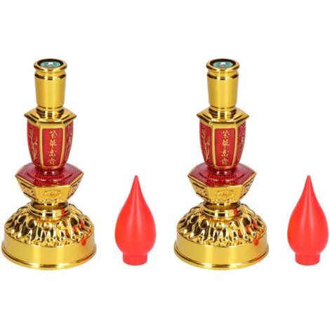 Low Power Consumption LED Candle Lamp Traditional Chinese Style Retro Buddhist Decoration Lamp Dual Brightness (1/5)