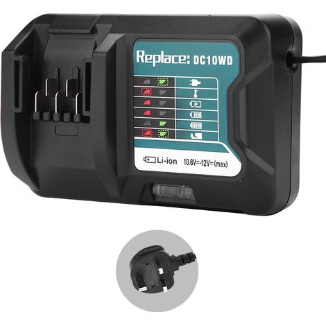 Charger DC10WD 10.8V & 12V for Makita DC10SB DC10WC for Makita Battery BL1015 BL1016 BL1021B BL1041B BL1020B BL1040B UK Plug (1/4)