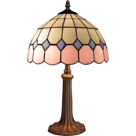 Mittelgroße Tischlampe mit geformtem Sockel und Lampenschirm mit 30 cm Durchmesser, Pink-Serie