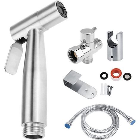 Crezuo 7/8" Edelstahl-Toiletten-Bidet-Sprühkopf für Badezimmer - Crezuo