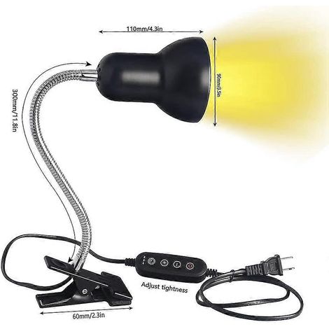 Ampoules LED UVA/UVB, lampe chauffante pour reptiles et tortues terrestres avec longue base pour reptiles et amphibiens [classe énergétique A+] (1/4)