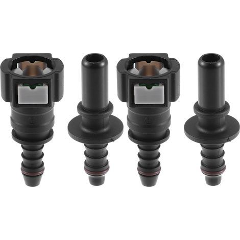Lot de 2 - Connecteur Rapide - Tuyau Carburant - Nylon Résistant Fluides - Déconnexion Bouton - Automobile Moto - Noir - 9,49x8 mm (1/5)