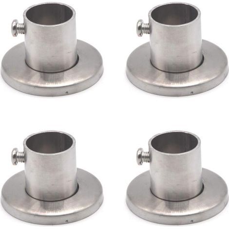 Support de barre de placard en acier inoxydable 304, support à bride pour prises de poteau de placard, convient pour les tuyaux de placard jusqu'à 25 mm de diamètre, vis incluses (1/5)